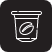 a cup of coffee with a coffee bean on it in white writing on a black background